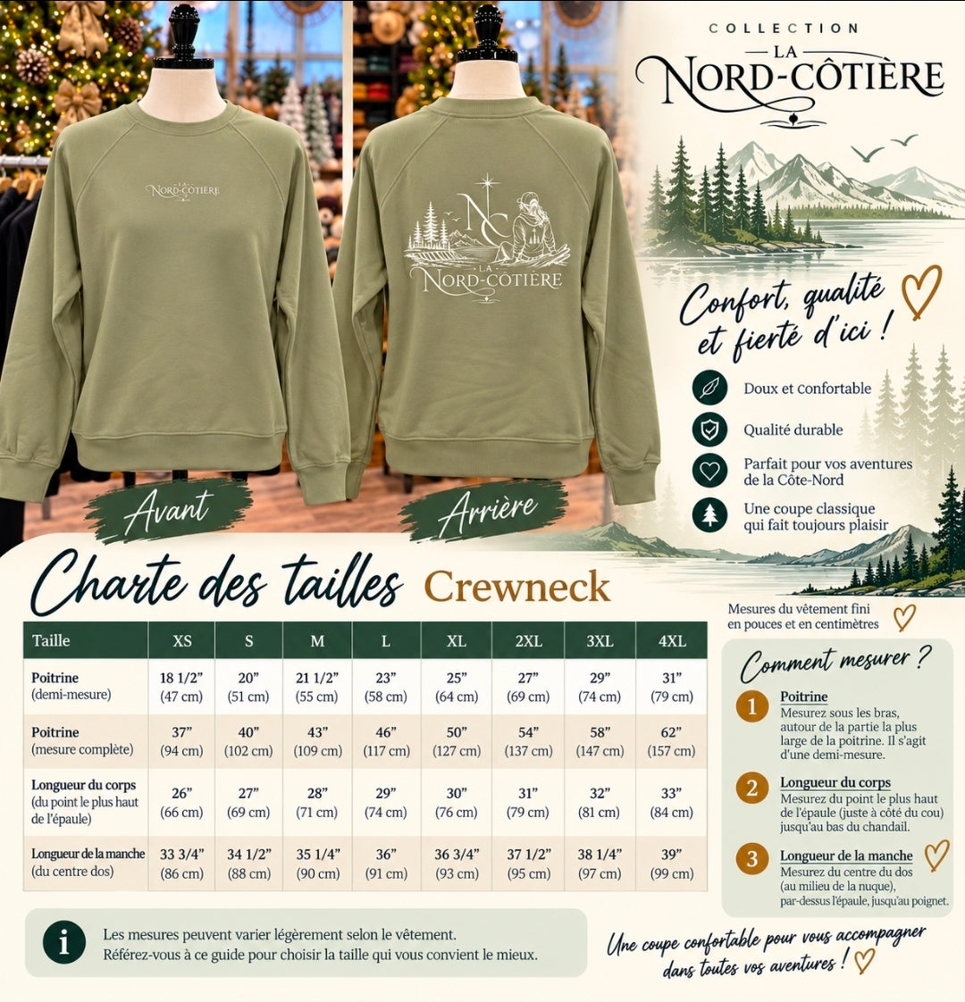 La Nord-Côtière – Crewneck vert kaki