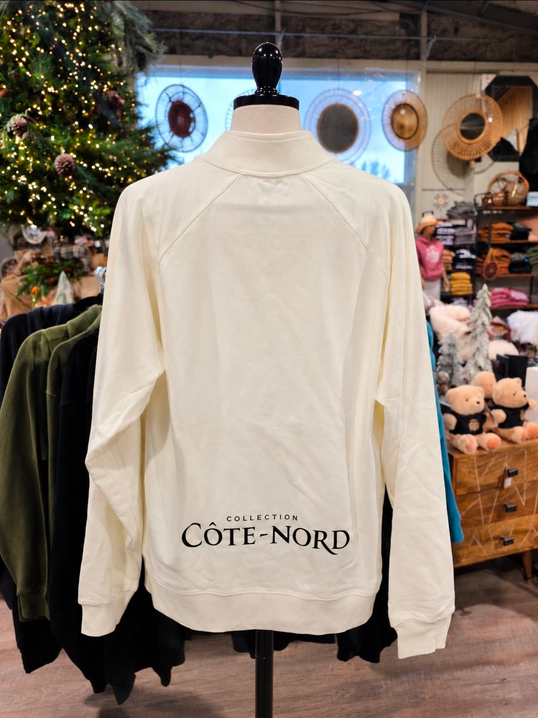 Chandail demi-zip Collection Prestige Côte-Nord – Blanc crème