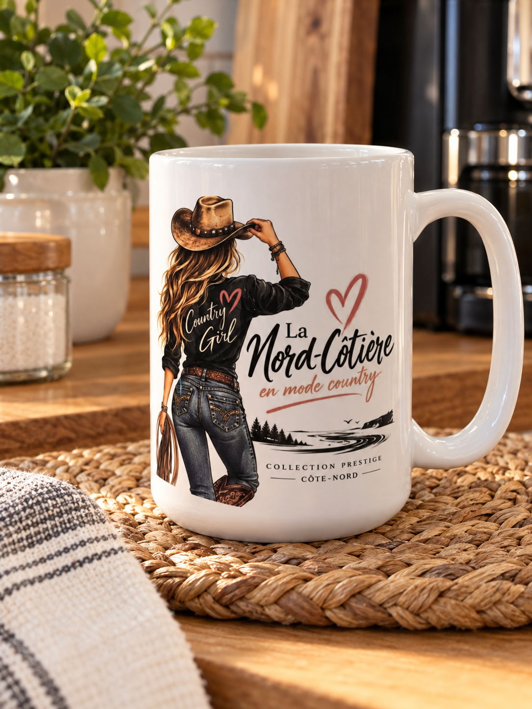 Tasse La Nord-Côtière en mode country 15 oz | Collection Prestige Côte-Nord