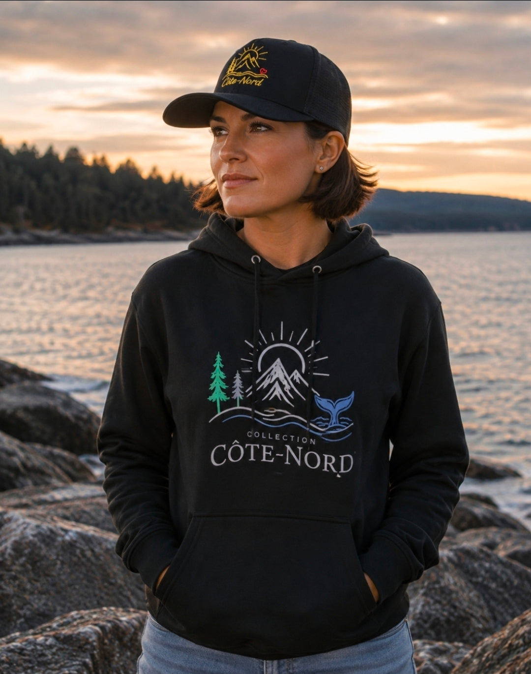 Hoodie Côte-Nord – Noir | Collection Prestige Côte-Nord