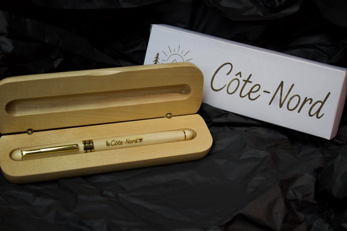 Stylo et coffret en bois – Artisan de Forestville