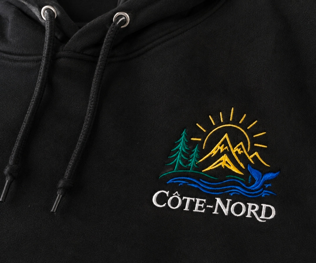 Hoodie Côte-Nord broderie côté cœur