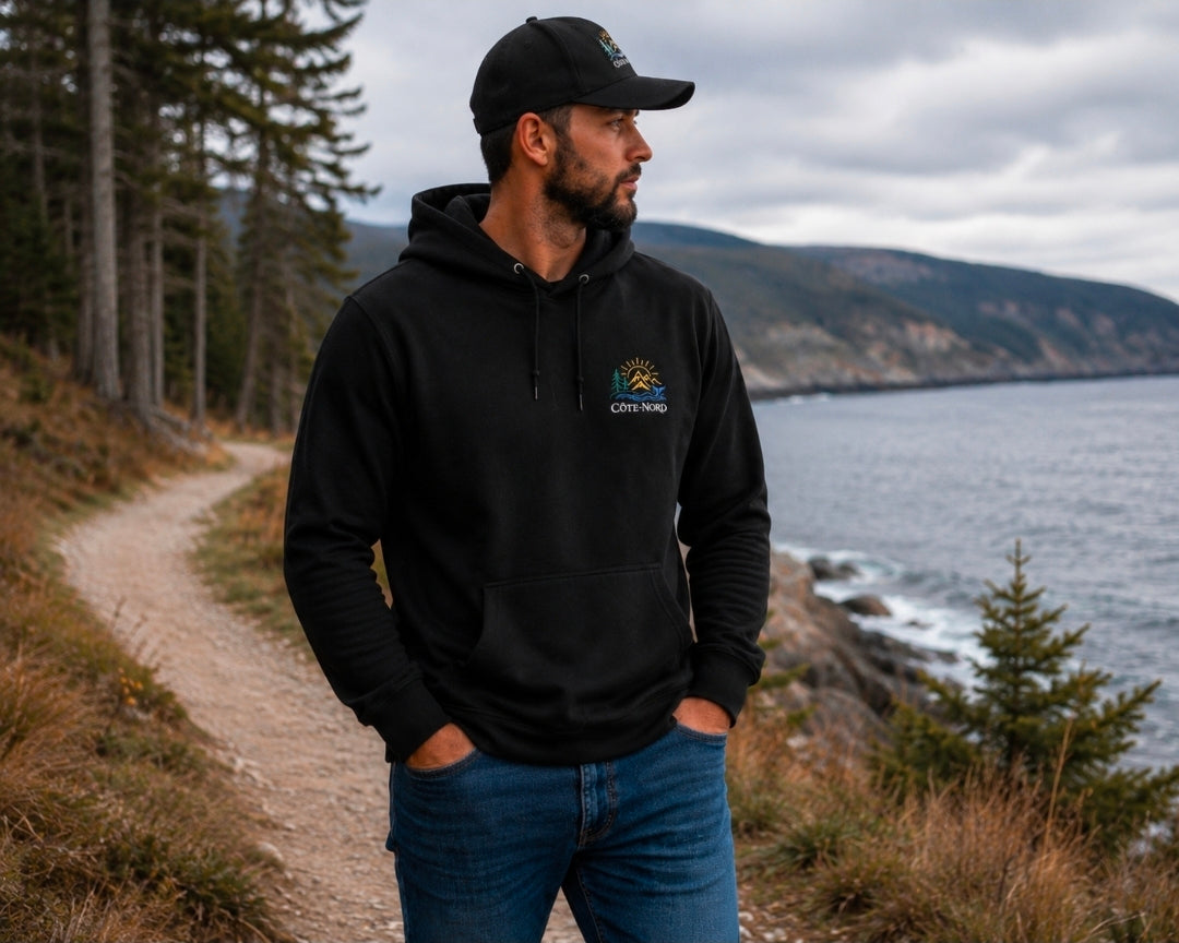Hoodie Côte-Nord broderie côté cœur